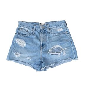 Madewell Distressed Light Blue Jean Shorts